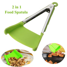 Load image into Gallery viewer, 2-in-1 Kitchen Spatula &amp; Tongs Non-stick, Heat Resistant