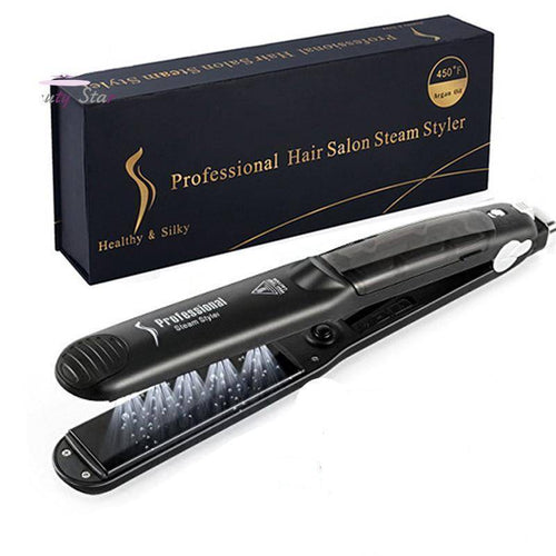 2 in 1 Steam Hair Straightener and Curler Flat Iron With Vapor Ceramic Tourmaline