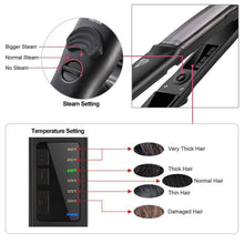 Load image into Gallery viewer, 2 in 1 Steam Hair Straightener and Curler Flat Iron With Vapor Ceramic Tourmaline