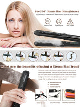 Load image into Gallery viewer, 2 in 1 Steam Hair Straightener and Curler Flat Iron With Vapor Ceramic Tourmaline