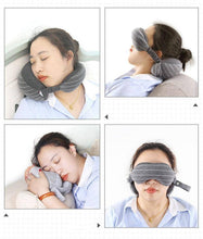 Load image into Gallery viewer, 2 in 1 Travel Neck Pillow &amp; Eye Mask