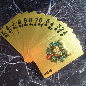 24K GOLD-PLATED PLAYING CARDS WITH CASE