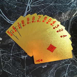 24K GOLD-PLATED PLAYING CARDS WITH CASE