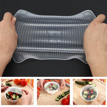 Load image into Gallery viewer, 4 PCS REUSABLE STRETCHABLE SILICONE FOOD WRAPS