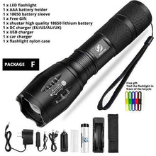 Load image into Gallery viewer, 5 Switch Modes Waterproof LED Flashlight