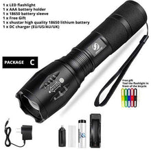 Load image into Gallery viewer, 5 Switch Modes Waterproof LED Flashlight