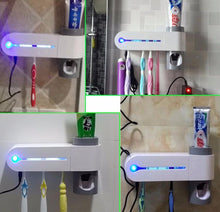 Load image into Gallery viewer, Anti-bacteria UV Light Toothbrush Sterilizer &amp; Automatic Toothpaste Dispenser