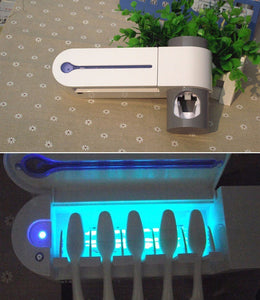 Anti-bacteria UV Light Toothbrush Sterilizer & Automatic Toothpaste Dispenser