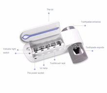 Load image into Gallery viewer, Anti-bacteria UV Light Toothbrush Sterilizer &amp; Automatic Toothpaste Dispenser