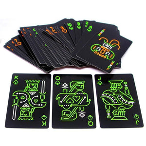 Black Luminous Fluorescent Glow in the Dark Playing Cards