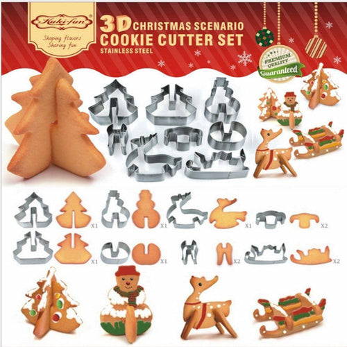 Christmas 3D Stainless Steel Cookie Cutter Set