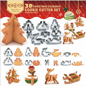 Christmas 3D Stainless Steel Cookie Cutter Set