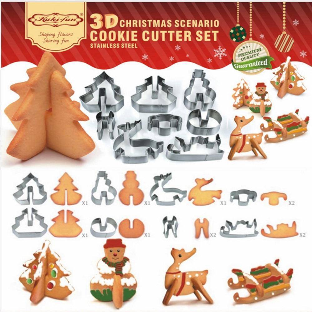 Christmas 3D Stainless Steel Cookie Cutter Set