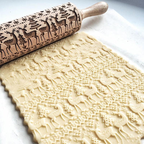Christmas Embossing Rolling Pin