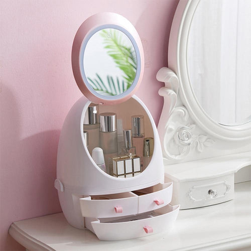 Cosmetic Organizer Box with LED Light
