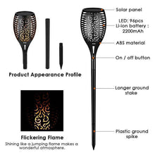 Load image into Gallery viewer, Dancing Christmas Flame LED Solar Path Torch Light