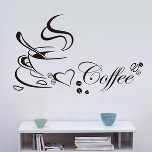 DIY Coffee Cup Love Vinyl Removable Wall Sticker