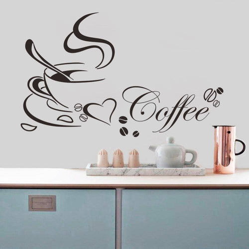 DIY Coffee Cup Love Vinyl Removable Wall Sticker