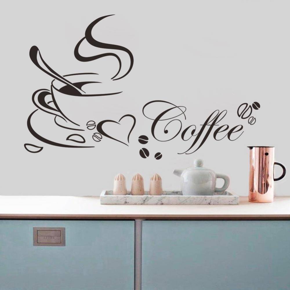 DIY Coffee Cup Love Vinyl Removable Wall Sticker