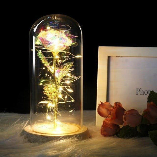 Enchanted Galaxy  Rose LED Glass Display