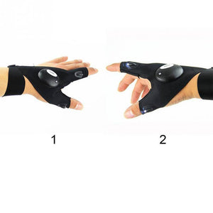 Fingerless LED Flashlight Glove Torch