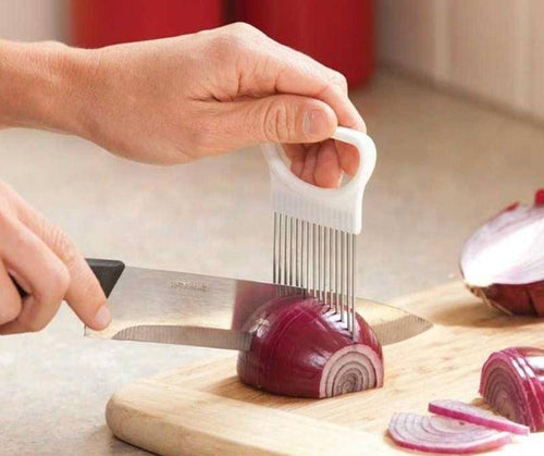 Handy Stainless Steel Onion Cutter Holder