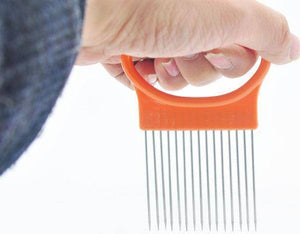 Handy Stainless Steel Onion Cutter Holder