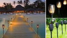 Load image into Gallery viewer, LED Solar Flame Light Flameless Waterproof Torch