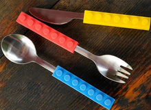 Load image into Gallery viewer, Lego Silicone Stainless Steel Dinnerware Set
