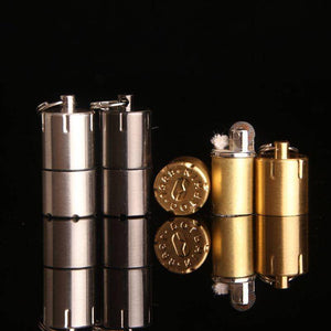 Mini Compact Kerosene Lighter Key Chain Capsule