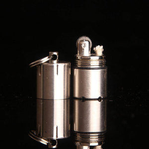 Mini Compact Kerosene Lighter Key Chain Capsule