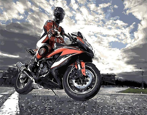 Modern Motorcycle Art DIY Painting By Number Kit
