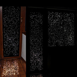 Modern Window Blinds Black City Night Light
