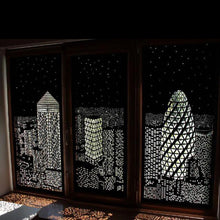 Load image into Gallery viewer, Modern Window Blinds Black City Night Light