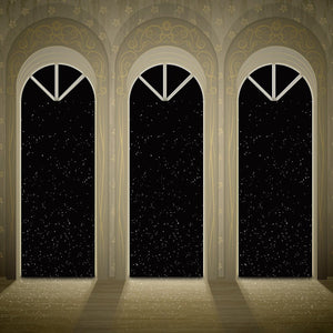 Modern Window Blinds Black City Night Light