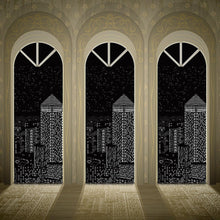 Load image into Gallery viewer, Modern Window Blinds Black City Night Light