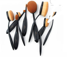 Load image into Gallery viewer, Oval Makeup Brush Professional 10Pcs Rose Gold