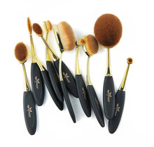 Load image into Gallery viewer, Oval Makeup Brush Professional 10Pcs Rose Gold