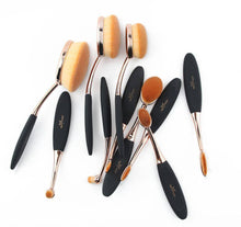 Load image into Gallery viewer, Oval Makeup Brush Professional 10Pcs Rose Gold