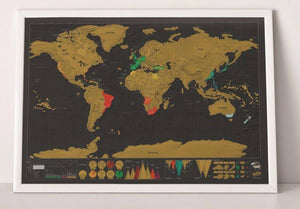 Deluxe Black Scratch Off World Map