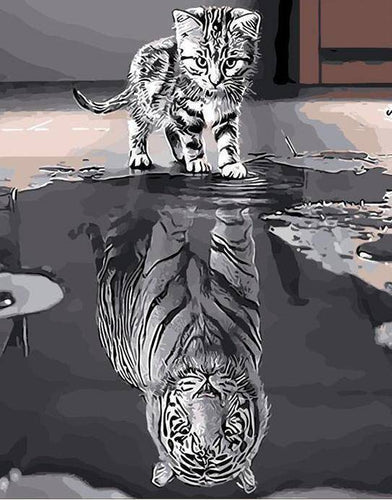 Reflection Cat DIY Painting By Number Kit